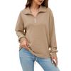Women's Fashion Lapel Zipper Drawstring Loose Pullover Long Sleeve Casual Sweatshirt
