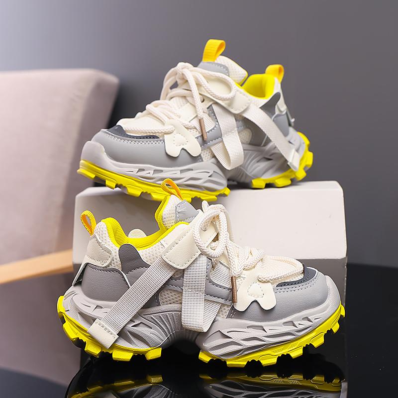 Kids Hiking Tennis Running Thick Sole Shoes Toddler Lightweight Breathable Casual Trainers Children's Boys Girls Chunky Sneakers