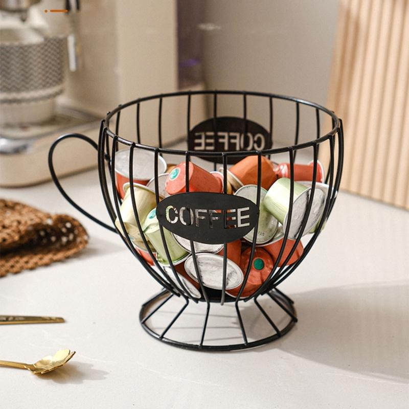 Stylish Modern Coffee Organizer Rack Parctical Coffee Holder Storage Rack Organizer Stand Durable Display Shelf Basket