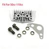 Horizontal Engine Repair Side Cover Kit for 50 110 125 140cc, Metal Oil Line Conversion Cover with Gasket and 2 Bolts