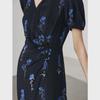 Damen V-Ausschnitt Seidenkleid - Frühjahr/Sommer Kollektion 2025, Kurzärmelig, Gefütterter Doppel-Crepe, 100% Maulbeerseide.