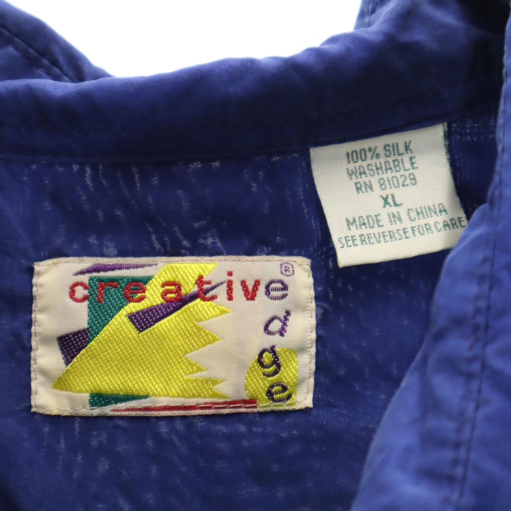 creative edge 90s Silk Old By color Short sleeve shirt XL Emerald green Men's Used