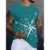 Pure Cotton Men's Summer Casual Loose California Pattern Printed Fitness Breathable Round Neck Sleeveless vest-H13