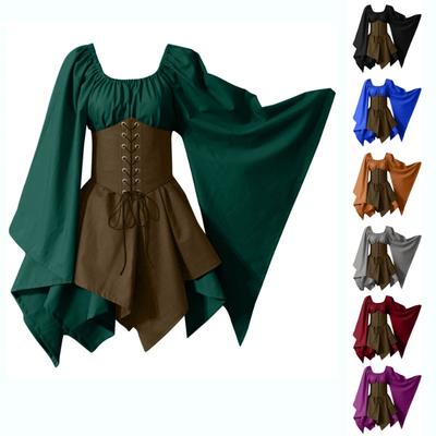 New Long-sleeved Women's Renaissance Medieval Dress
