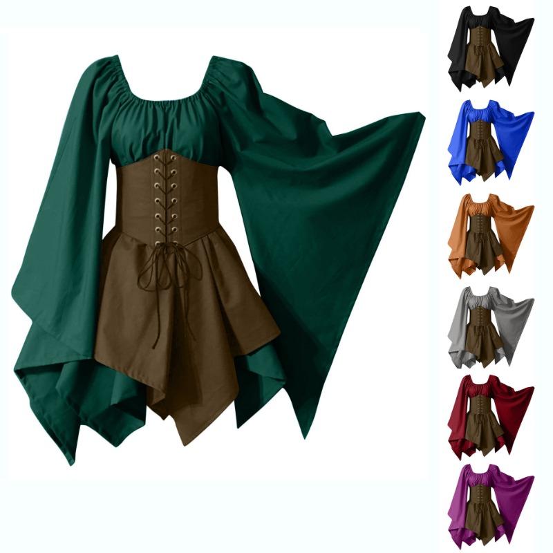 New long-sleeved women's Renaissance medieval dress