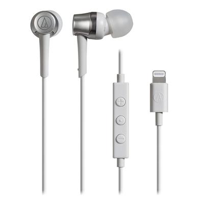 Sluchátka WH s mikrofonem, kabel Lightning, malý kanál, Audio-Technica ATH-CKD3Li 1,2 m, bílá