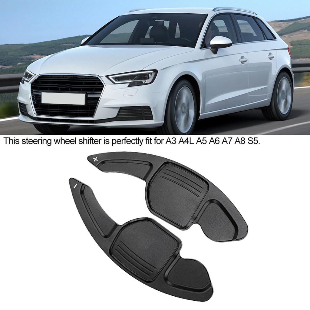 2pcs Car Steering Wheel Shift Paddle Blade Shifter Black Fit for A3 A4L A5 A6 A7 A8 S5