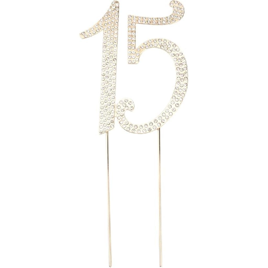 VALICLUD Rhinestone Cake Topper for Birthday Anniversary Elegant Silver Decoration Reusable for Parties and Celebrations