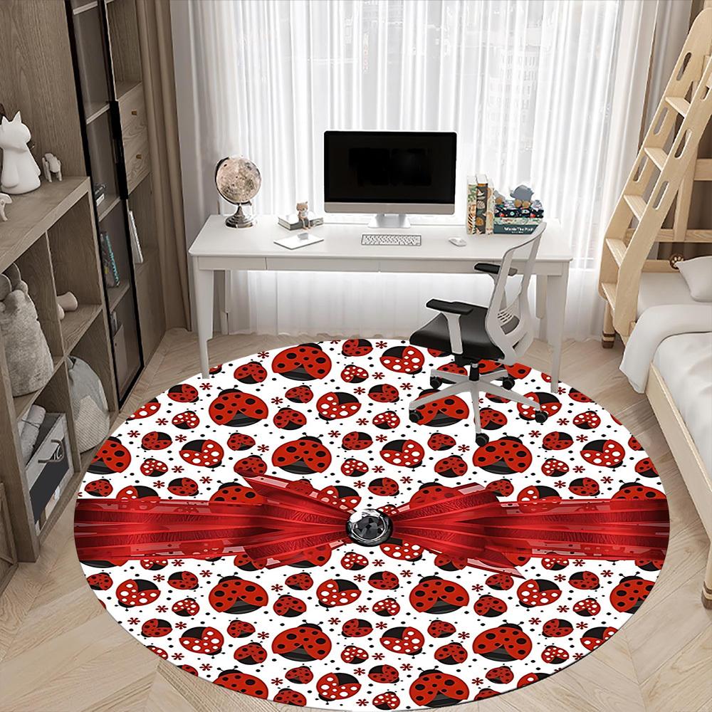 1pc Ladybug Polka Dot Chair Carpet for Office, Non-slip, Soft and Durable Office Rug for  Decoration, Perfect for Office yy251229120