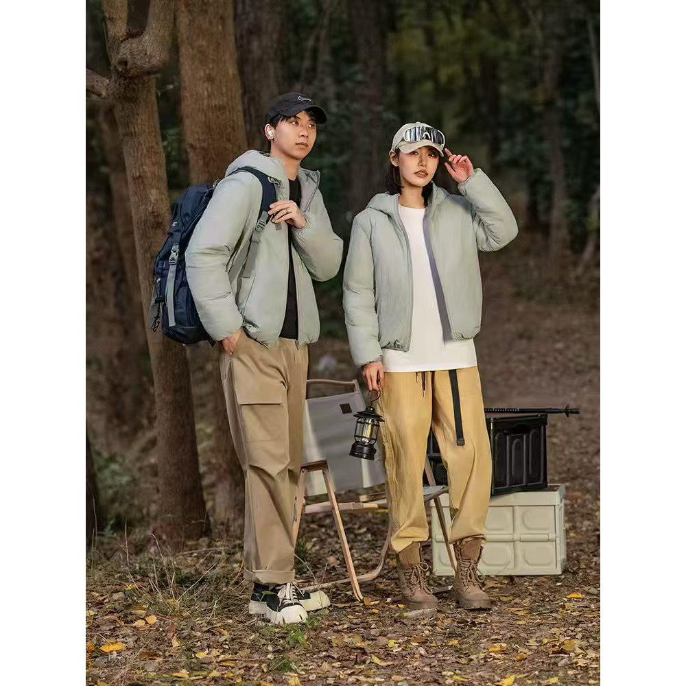 Reversible Hooded Cotton Jacket - Unisex Casual Outerwear for Autumn/Winter 2025