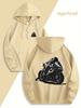 Hanorac Streetwear Larg Masculin Motive Schiță Motociclist Cursă Motocicletă Față și Spate Zilnic Sport Hip Hop Hanorac