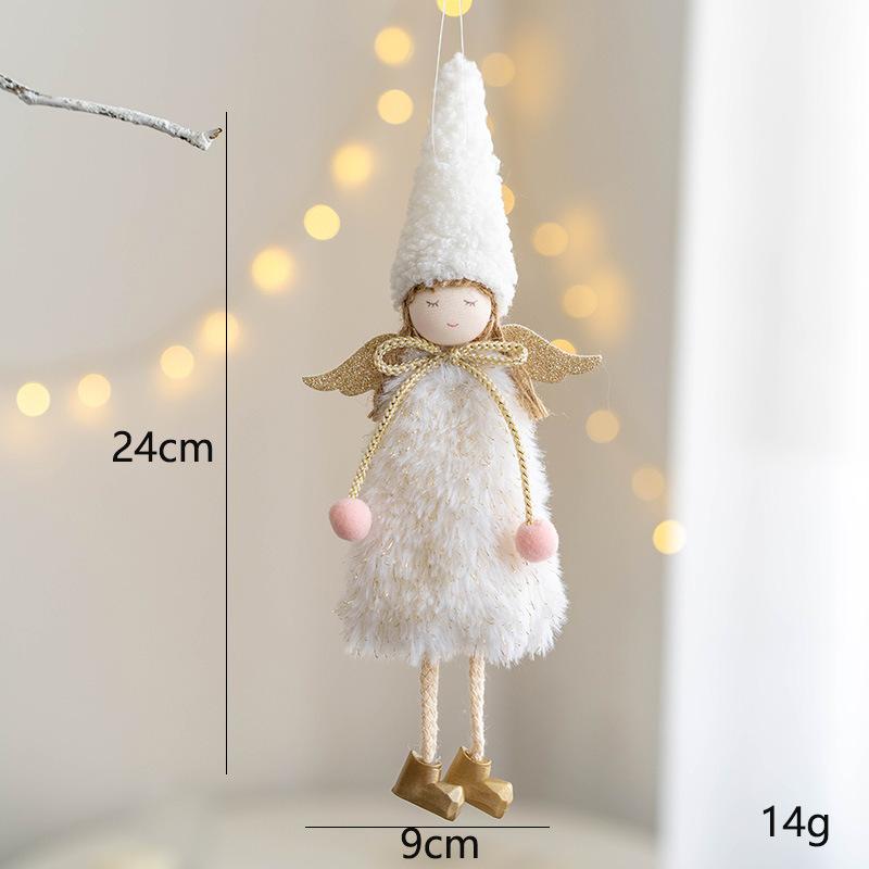 Christmas Plush Angel Girl Santa Claus Dolls Xmas Tree Ornament Natal Noel Navidad 2025 Christmas Decorations for Home New Year