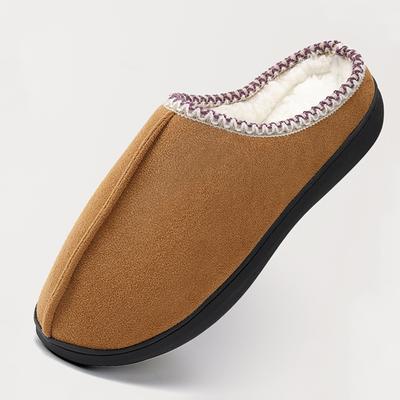 Fashion Comwarm Winter Cotton Slippers Men Anti-Slip Fluffy Warm Women's Slippers Memory Foam House Slippers With Durable Rubber Sole