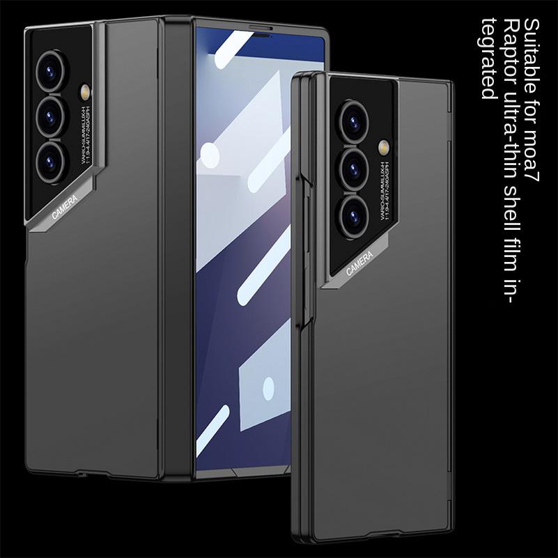 Micro frosted Feel All-inclusive Hinged Glass Protective Film Phone Case for Samsung Z Fold 7 Galaxy Z Fold7 Lens Protect Cover