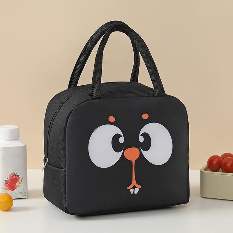 Cartoon Animals Printed Thermal Lunch Bags For Children Kids Storage Banto Lunchbox Food Bag Insulation Bags