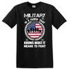 Military Soldier Silhouette American Flag T Shirt Patriotic Veteran Tee