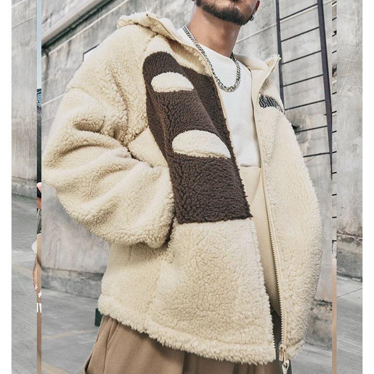 Li Ning Badfive Series Letter Print Hooded Fleece Jacket Men Jacket Fog-Khaki AFDT665-1