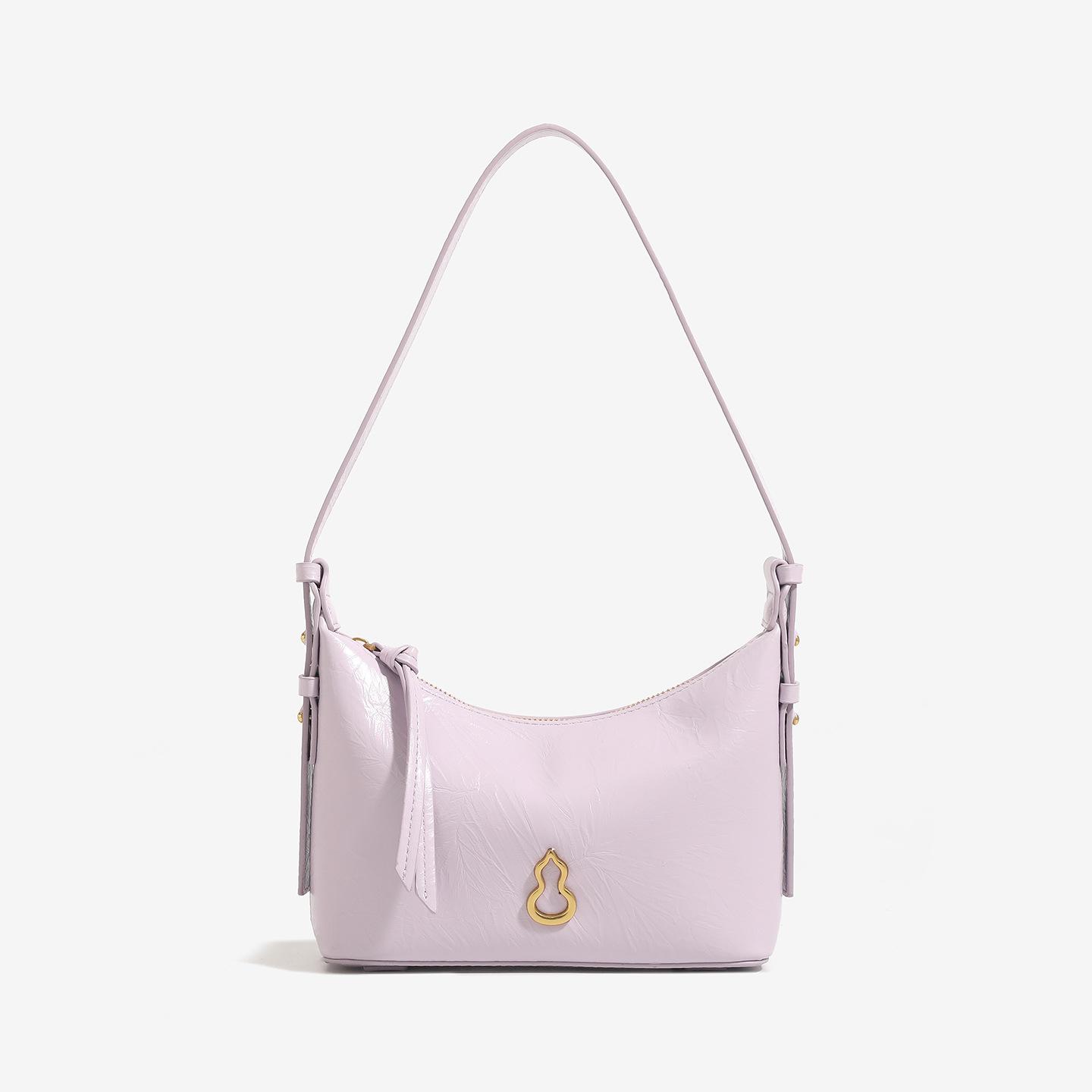 

Новая осенне-зимняя золотая полумесячная сумка-хобо из натуральной кожи - Маленький дизайн высокого класса, женская сумка подмышку, на плечо и кроссбоди. 19*8*14 фиолетовый