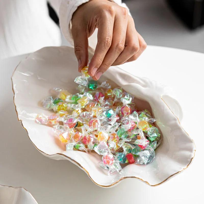 Creative Shell Shape Ceramic Plates Dinner Dish Steak Salad Tray Table Decoration Starfish Tableware Kitchen Decor Living Room