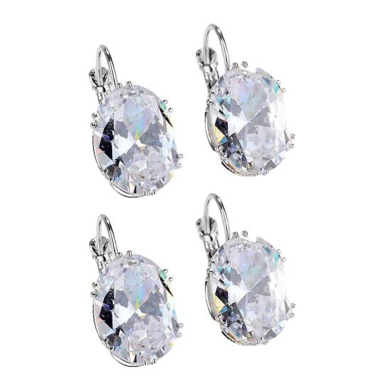 1/2 Pairs Teardrop Earrings Lightweight Sparkling Cubic Zirconia Water-drop Pendant Drop Earrings Jewelry Accessories