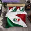 Mexico Footbal Pattern 3 Pieces Bedding Set Soft Microfiber Duvet Cover with Pillow Cases for Bedroom