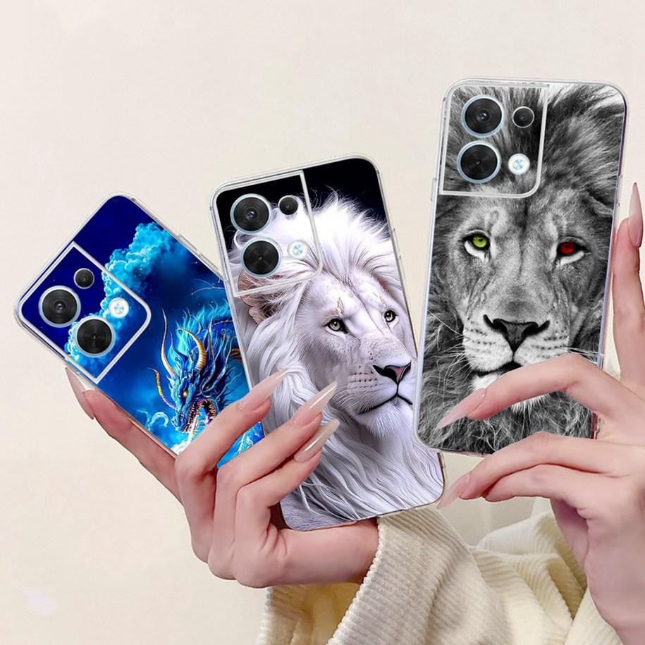 For OPPO Reno 8 Case CPH2359 Cover Cute Cartoon Cat Carp Lion Soft Silicone Shockproof Bumper For OPPO Reno8 Pro 5G CPH2357 Capa