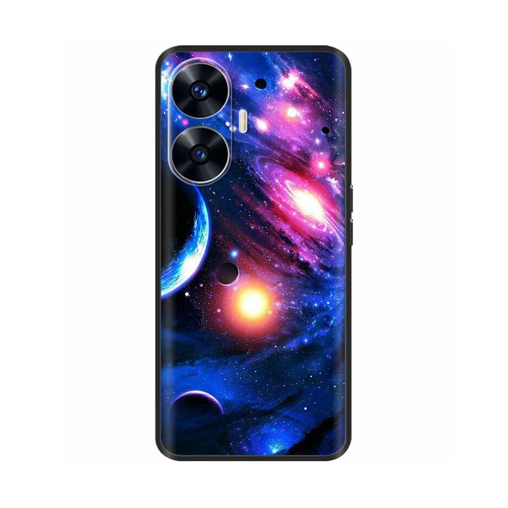 For Realme C55 Case C 55 4G Soft Silicone Back Cases For OPPO Realme C55 RealmeC55 Phone Back Cover 6.72" Black Bumper TPU Para