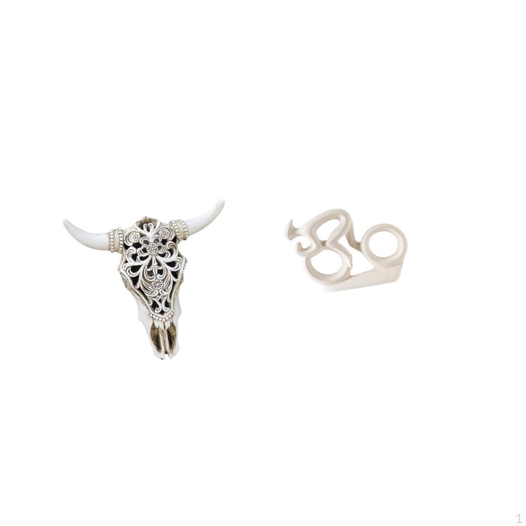 Tribal Bull Head Wall Hanging Sculpture And Sports Bike Porcelain Figurine Tabletop Ornament for
