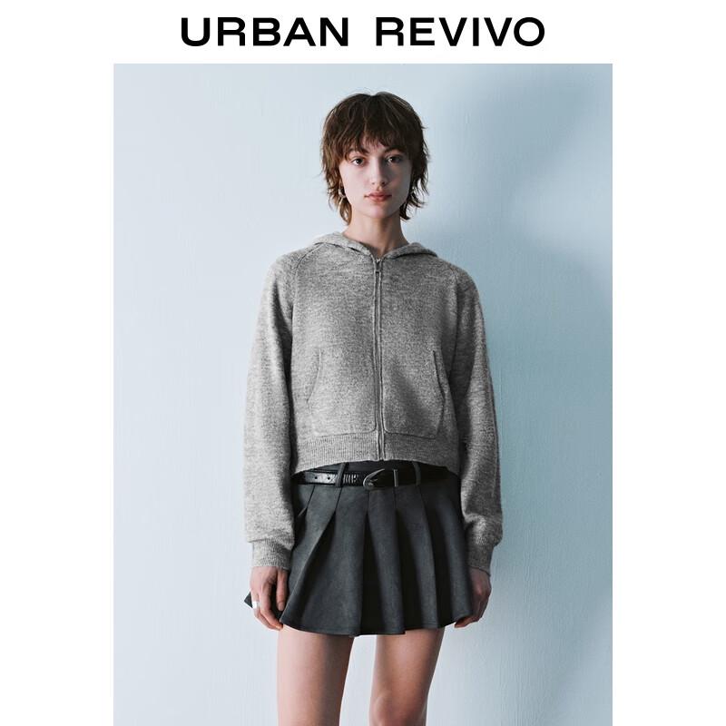 UR Women's Casual Hooded Zipper Knit Cardigan