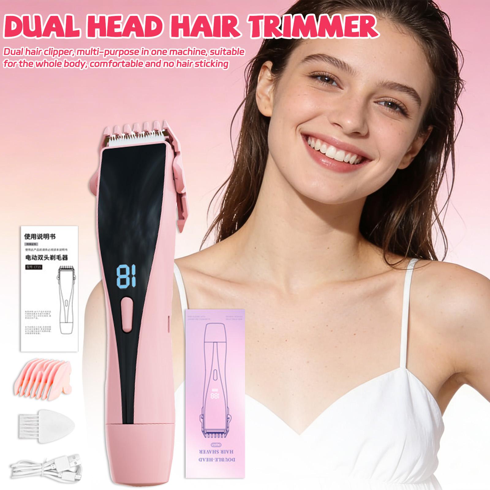 

Ladies Double-head Shaving Device, Electric Bikini Shaving Device Suitable For Legs And Armpits, Dry And Wet Purpose Detachable Head one size белый