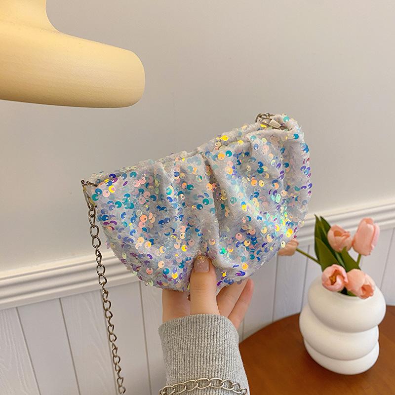 

Персонализированная блестящая модная корейская версия сумки, весенняя новая цепочка, повседневная сумка через плечо, сумка для мобильного телефона для женщин