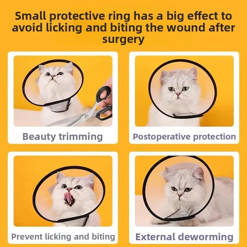 Pet Elizabeth Collar Soft Puppy Cat Anti Bite Recovery Cone Small Dog Wound Healing Neck Ring Post Surgery Protective Accessorie
