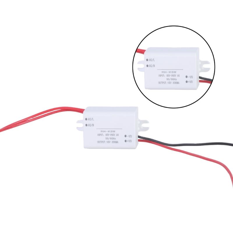 Power Regulator Converter Module Voltage Reduce Adapter Convert 85V-265V to 15V 200mA for Surveillances Camera