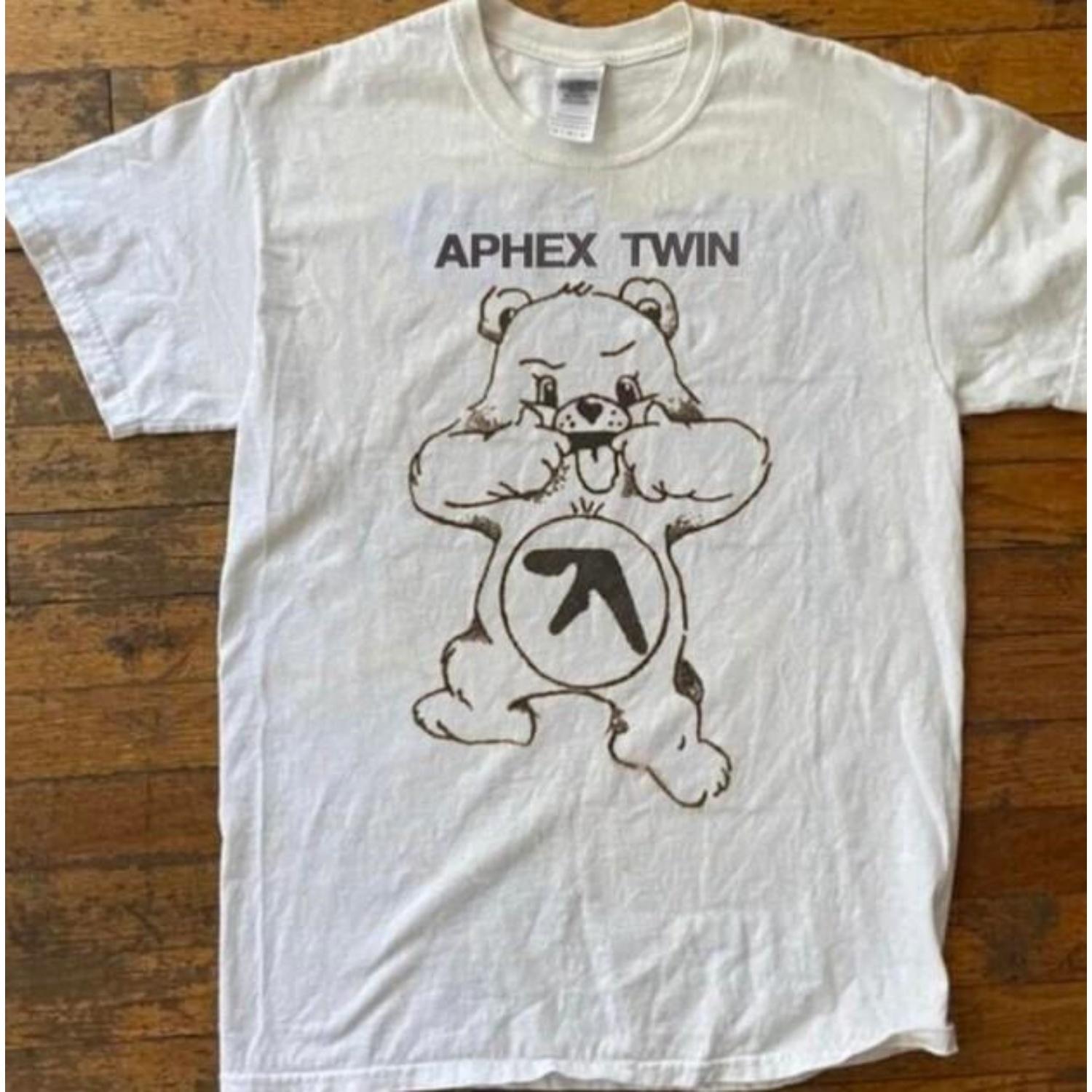 SALE Aphex Twin Bear T-shirt, Cotton White Shirt, Gift for Fan Unisex T-Shirt S чёрный