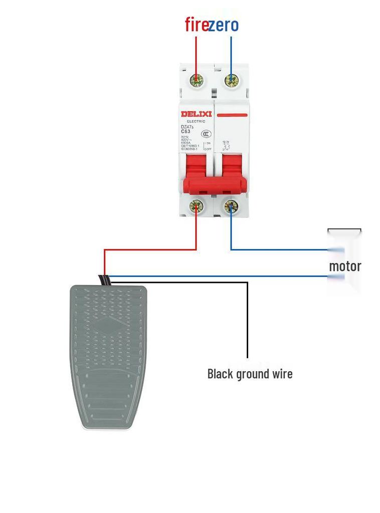 Delixi EKW5A-B Foot Pedal Switch, 220V Punch Press Self-Reset Controller.