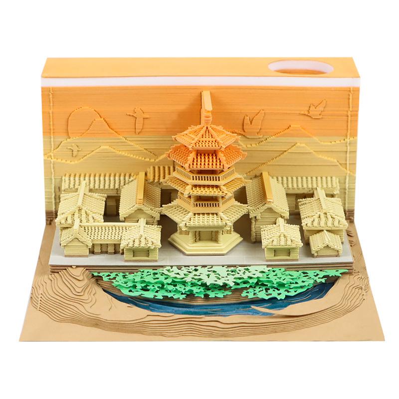 3D Stereoscopic Sticky Note Sculpture 2026 Calendar: Creative Tear-off Convenience Pad and Desktop Ornament