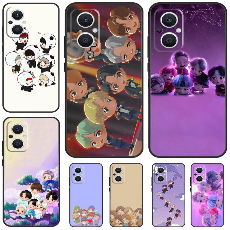 KPOP Korea Case For OPPO Reno 10 8 7 4 5 6 Lite 2Z 4Z 5Z OPPO Find X5 X6 Pro X2 X3 Lite Neo Back Cover