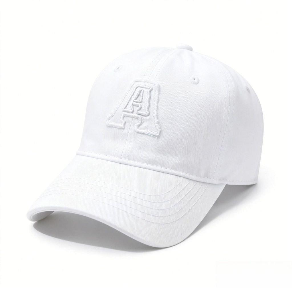 Korean Style Embroidered A Letter Baseball Hat With Curved Brim And Sunshade For Outdoor Casual