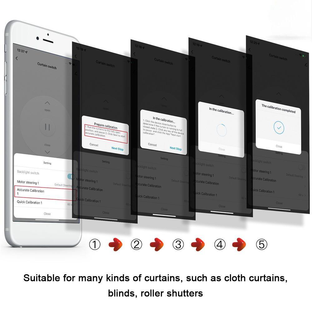 Tuya Wifi Intelligent Curtain Switch Arc Glass Touched Screen Curtain Controlling Panel Compatible with Alexa Assistant