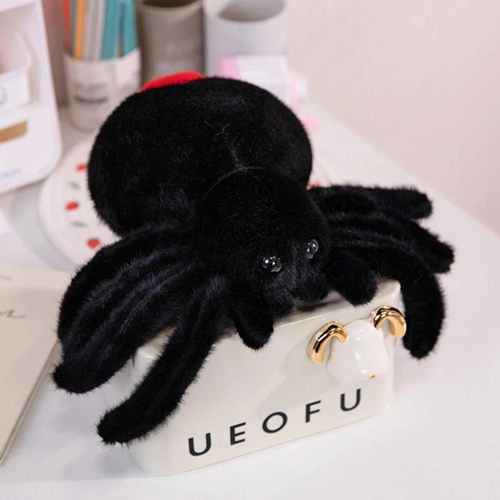 23CM Artificial Spider Doll Insect Cute Funny Plush Toy Funny Black Spider Throw Pillow Boy Prank Doll Gift For Girls