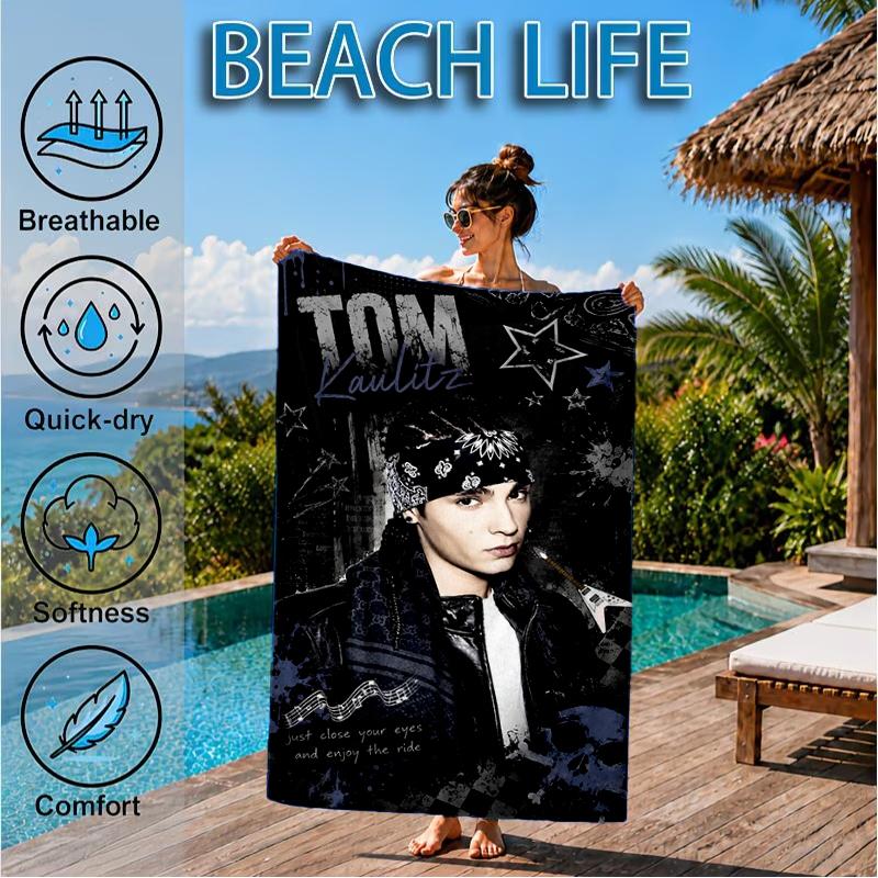 Tokio-Hotel Musik Strandtuch, Superweiche Mikrofaser, Perfektes Geschenk für Sie/Ihn, Geburtstag, für Pool, Strand, Reisen, Dekoration Strandparty