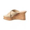 Salvatore Ferragamo Ant Leather Wedge Sandal Beige