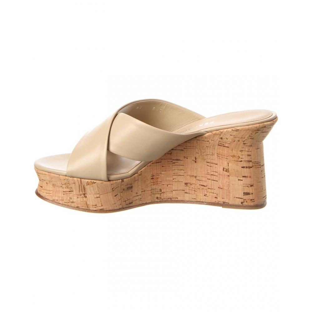 Salvatore Ferragamo Ant Leather Wedge Sandal Beige