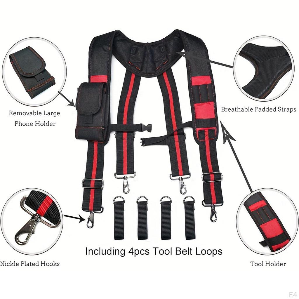 Cinto de Ferramentas de Construção Portátil com Suspensórios, Ideal para Agricultores, Eletricistas e Telhadistas.
