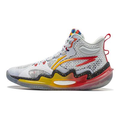 Li Ning Childrens Pioneer Premium 3 V3 Comfortable Sports Breathable Low-Top Basketball Shoes Kids Sneaker White Red YKBU036-1