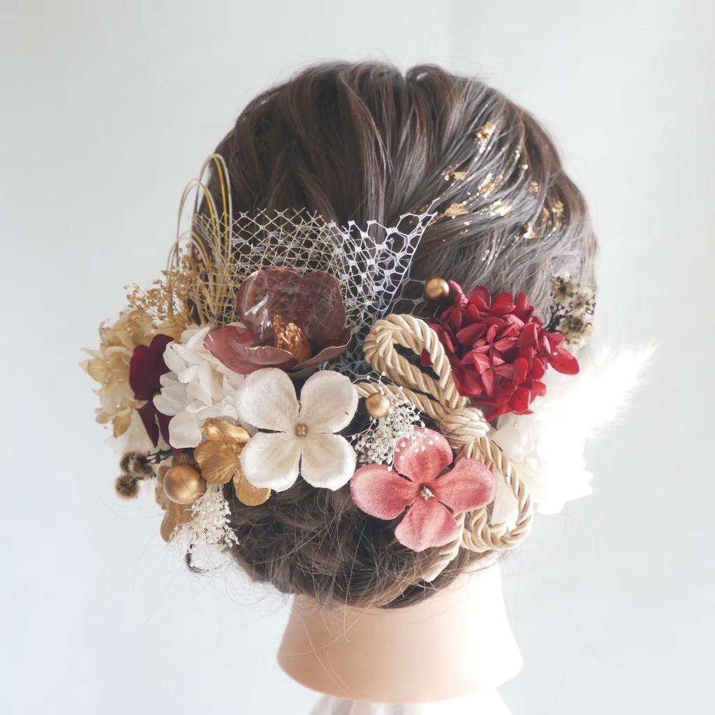 Lomeri Hair Dried Size L3 Available In 6 for and Ornament, Flowers, (Red), Colors, Coming-of-Age Ceremonies, Graduations, Weddings.