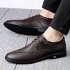 Business-Freizeitschuhe Lederschuhe Britische niedrig geschnittene Schnürschuhe weich gefederte Hochzeitsschuhe Britische Freizeitschuhe