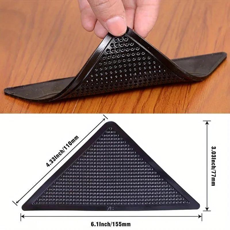 4/8pcs Triangular Carpet Anti Slip Stickers for Tile Floor Carpet Corner Pads Washable and Reusable Nano Anti Slip Fixed Pads