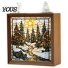 Innen-Haus-Dekoration DIY Weihnachten Acryl-Puzzle Nachtlicht, Holzrahmen Handmontiertes Puzzle Schreibtischlicht Lampe, Kreatives LED für Schlafzimmer