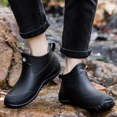 Lightweight Waterproof Men's and Women's Rubber Rain Boots - Wear-Resistant, Low-Top Design for Outdoor Use